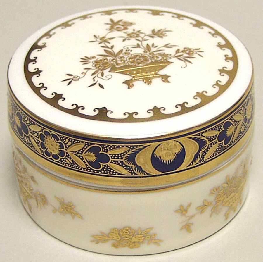 Dynasty Cobalt 3" Round Box & Lid by Minton-1