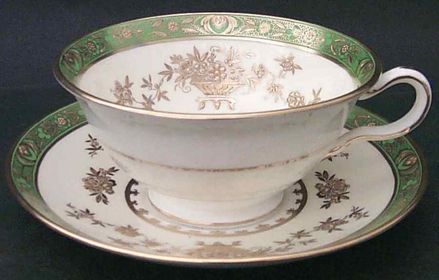Dynasty Green Footed Cup & Saucer Set by Minton-1