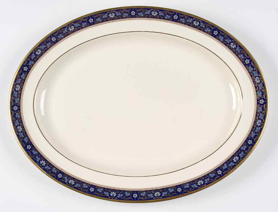 Edinburgh Dark Blue 16" Oval Serving Platter by Minton-1