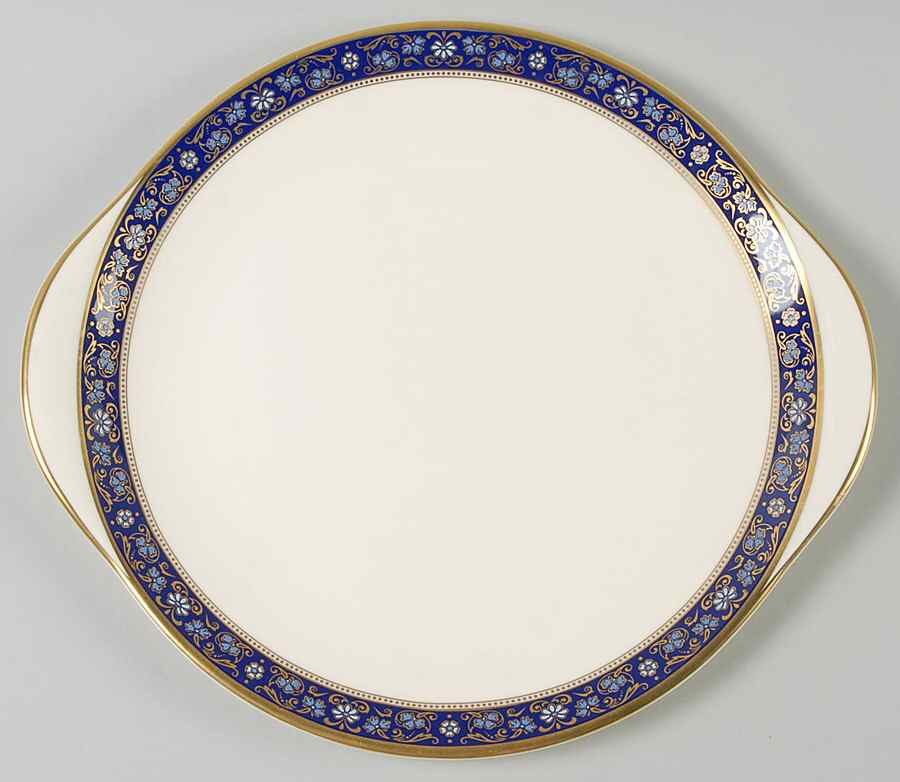 Edinburgh Dark Blue Handled Cake Plate by Minton-1