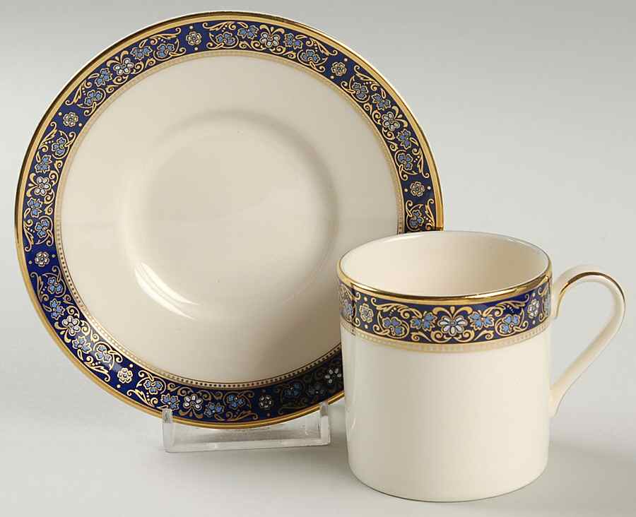 Edinburgh Dark Blue Flat Demitasse Cup & Saucer Set by Minton-1