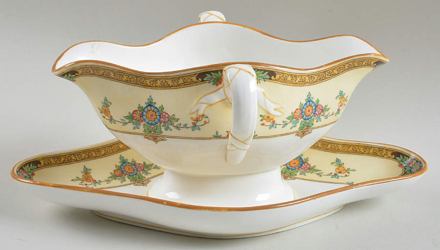 Eloise Orange Gravy Boat with Attached Underplate by Minton-1