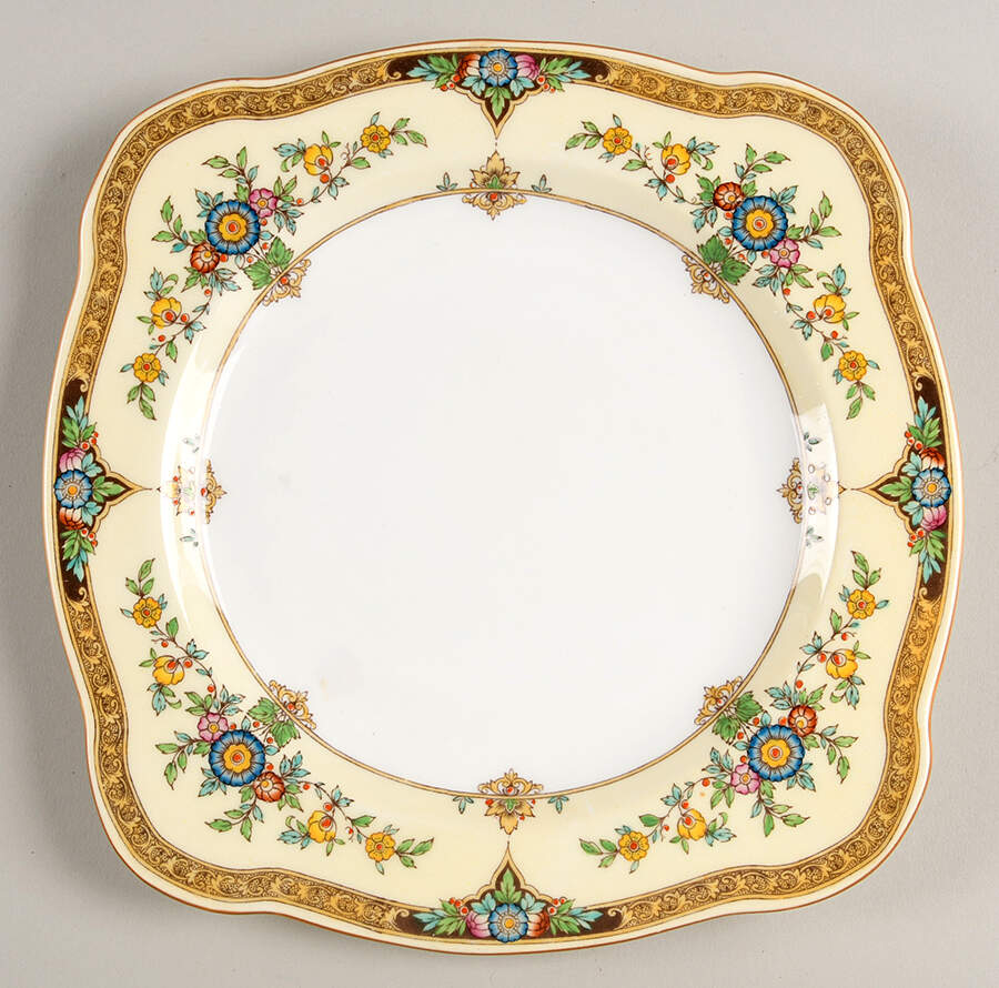 Eloise Orange Square Salad Plate by Minton-1