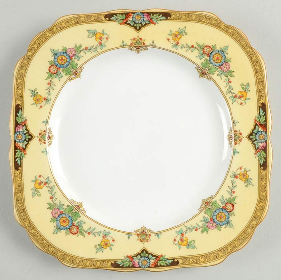 Eloise Orange Square Salad Plate by Minton-1