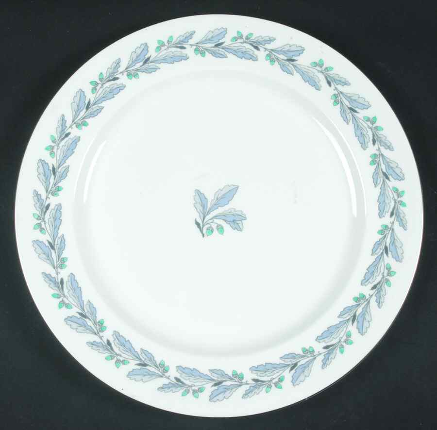 Elizabethan Oak (Blue Gray, #S641) 12" Chop Plate (Round Platter) by Minton-1