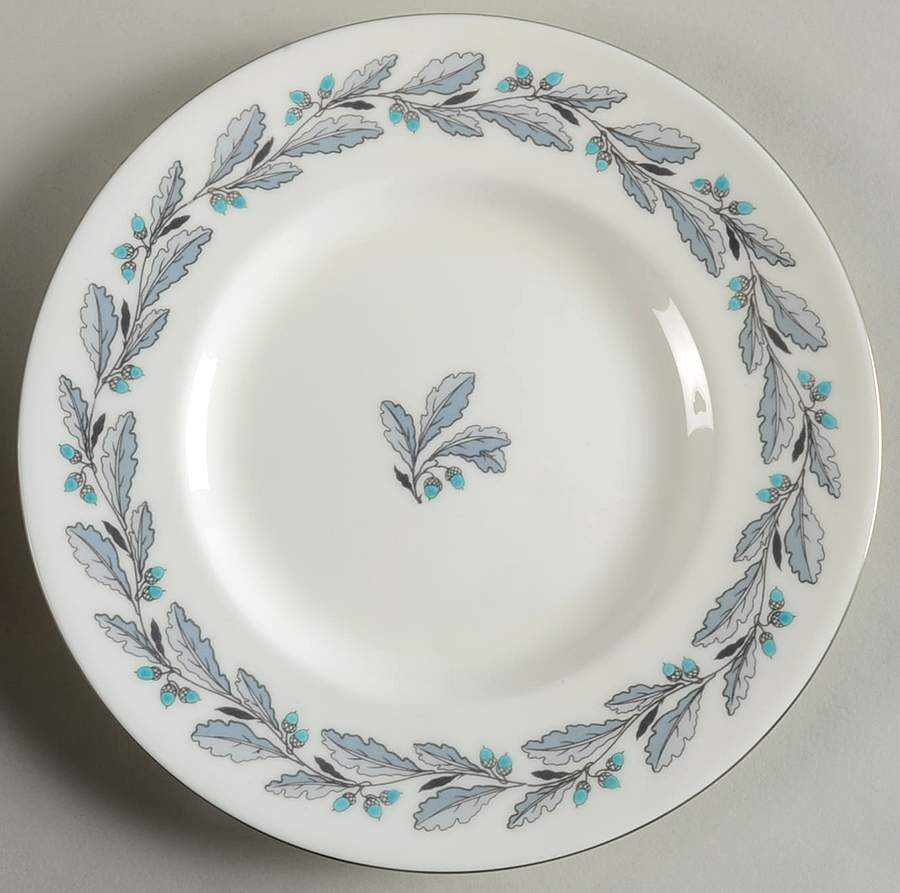 Elizabethan Oak (Blue Gray, #S641) Luncheon Plate by Minton-1