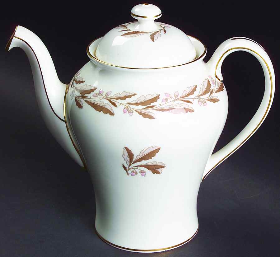 Elizabethan Oak Brown Coffee Pot & Lid by Minton-1