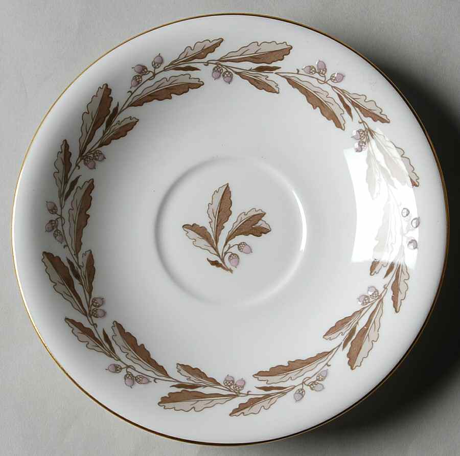 Elizabethan Oak Brown Saucer for Cream Soup Bowl by Minton-1