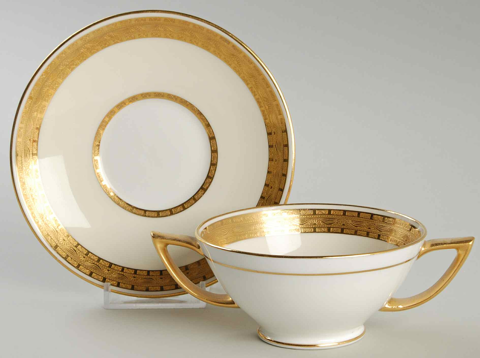 Embassy Footed Bouillon Cup & Saucer by Minton-1