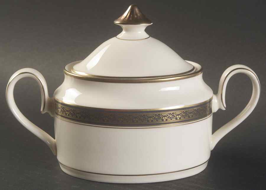 Embassy Blue (No #, Intro 1987) Sugar Bowl & Lid by Minton-1