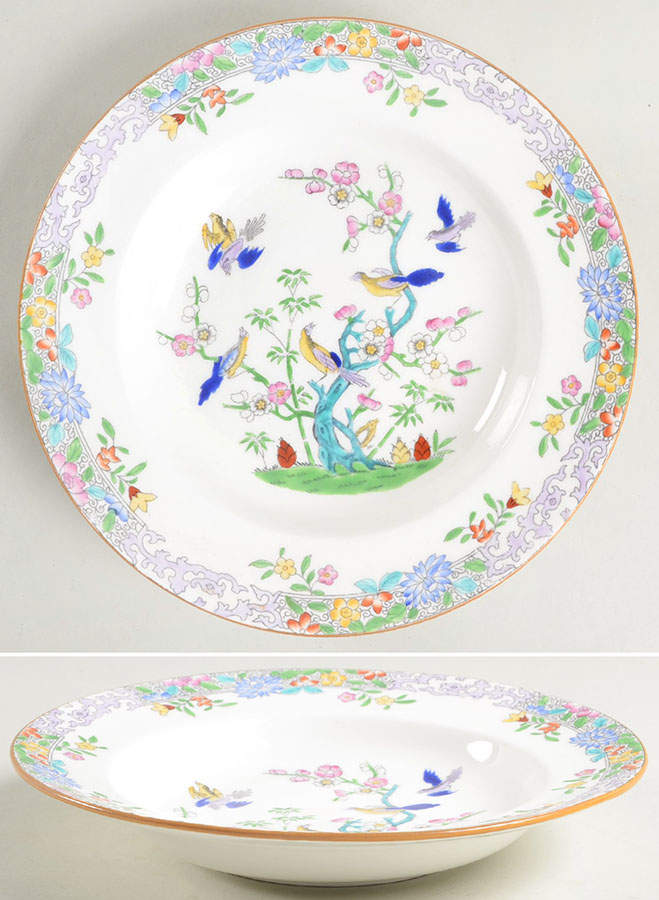 Emperor's Garden Rim Soup Bowl by Minton-1