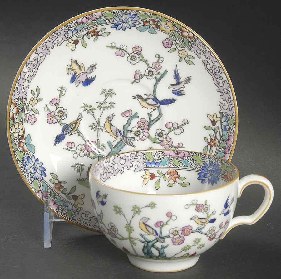Emperor's Garden Flat Cup & Saucer Set by Minton-1