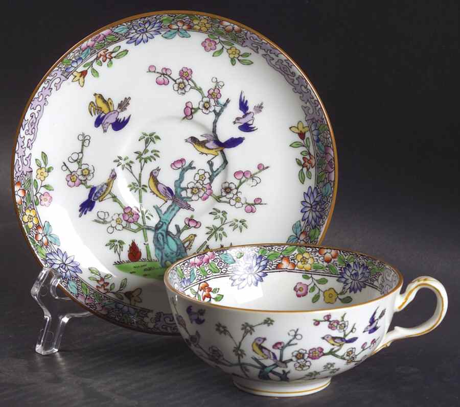 Emperor's Garden Flat Cup & Saucer Set by Minton-1