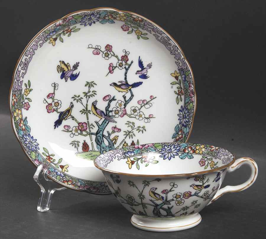 Emperor's Garden Footed Cup & Saucer Set by Minton-1