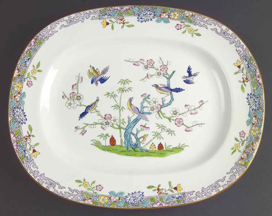 Emperor's Garden 13" Oval Serving Platter by Minton-1