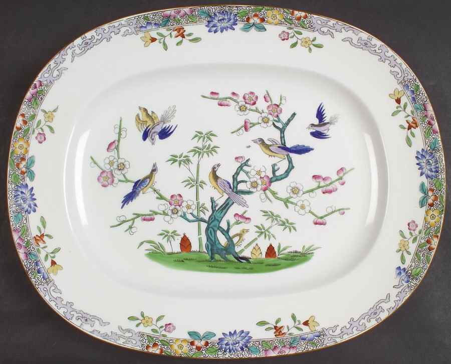 Emperor's Garden 14" Oval Serving Platter by Minton-1