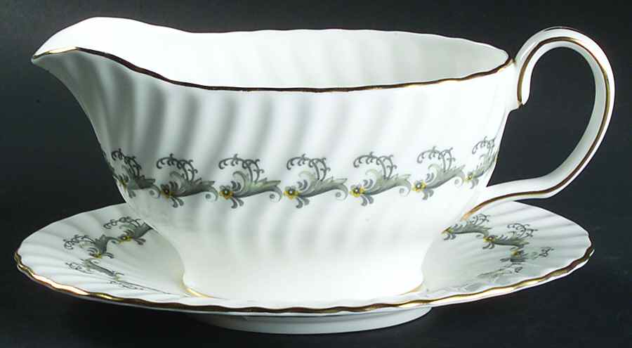 Ermine Gravy Boat & Underplate by Minton-1