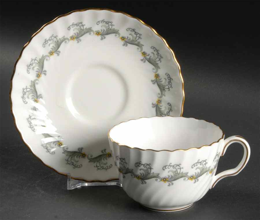 Ermine Flat Cup & Saucer Set by Minton-1