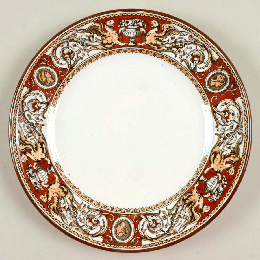 Florentine Red (No Center) Salad Plate by Minton-1
