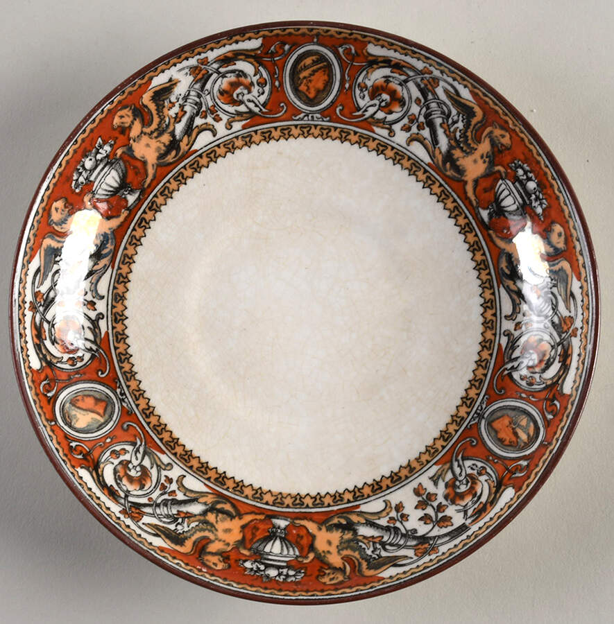 Florentine Red (No Center) Saucer for Cream Soup Bowl by Minton-1