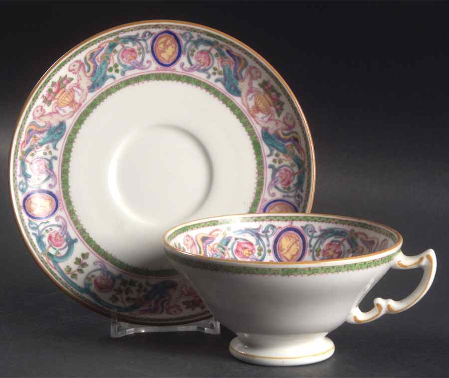 Florentine Footed Cup & Saucer Set by Minton-1