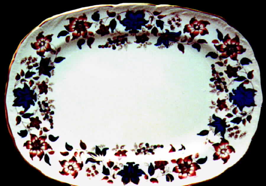 Flora 14" Oval Serving Platter by Minton-1