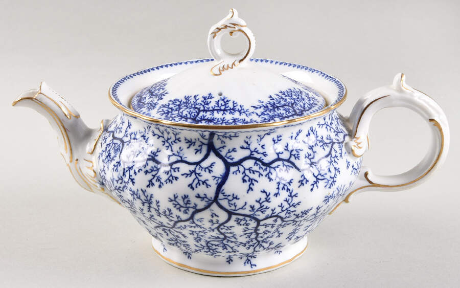 Fibre Blue Teapot & Lid by Minton-1