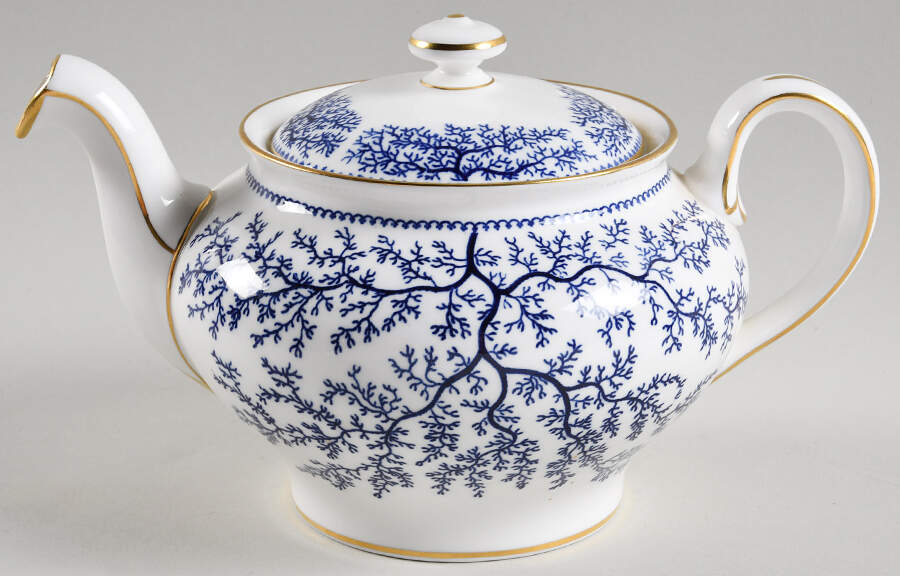 Fibre Blue Teapot & Lid by Minton-1