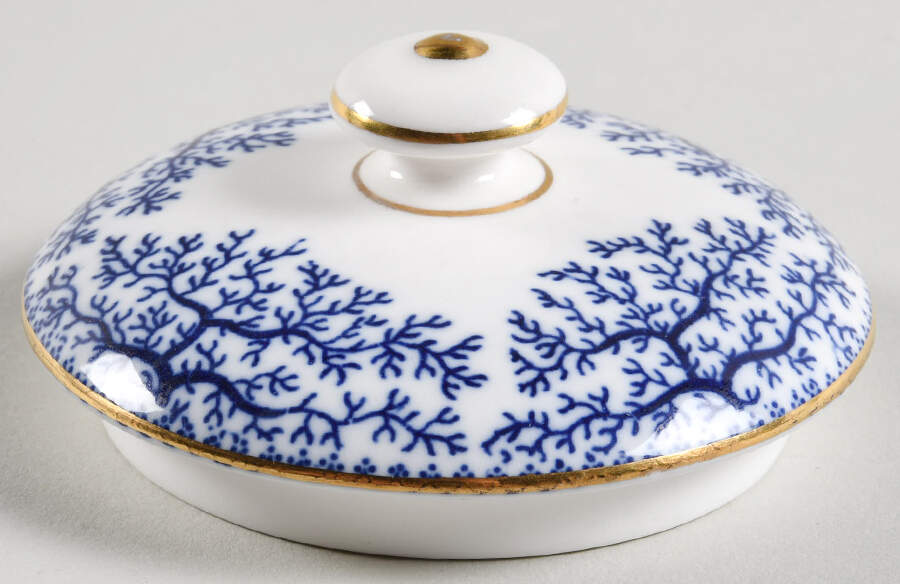Fibre Blue Lid for Sugar Bowl by Minton-1