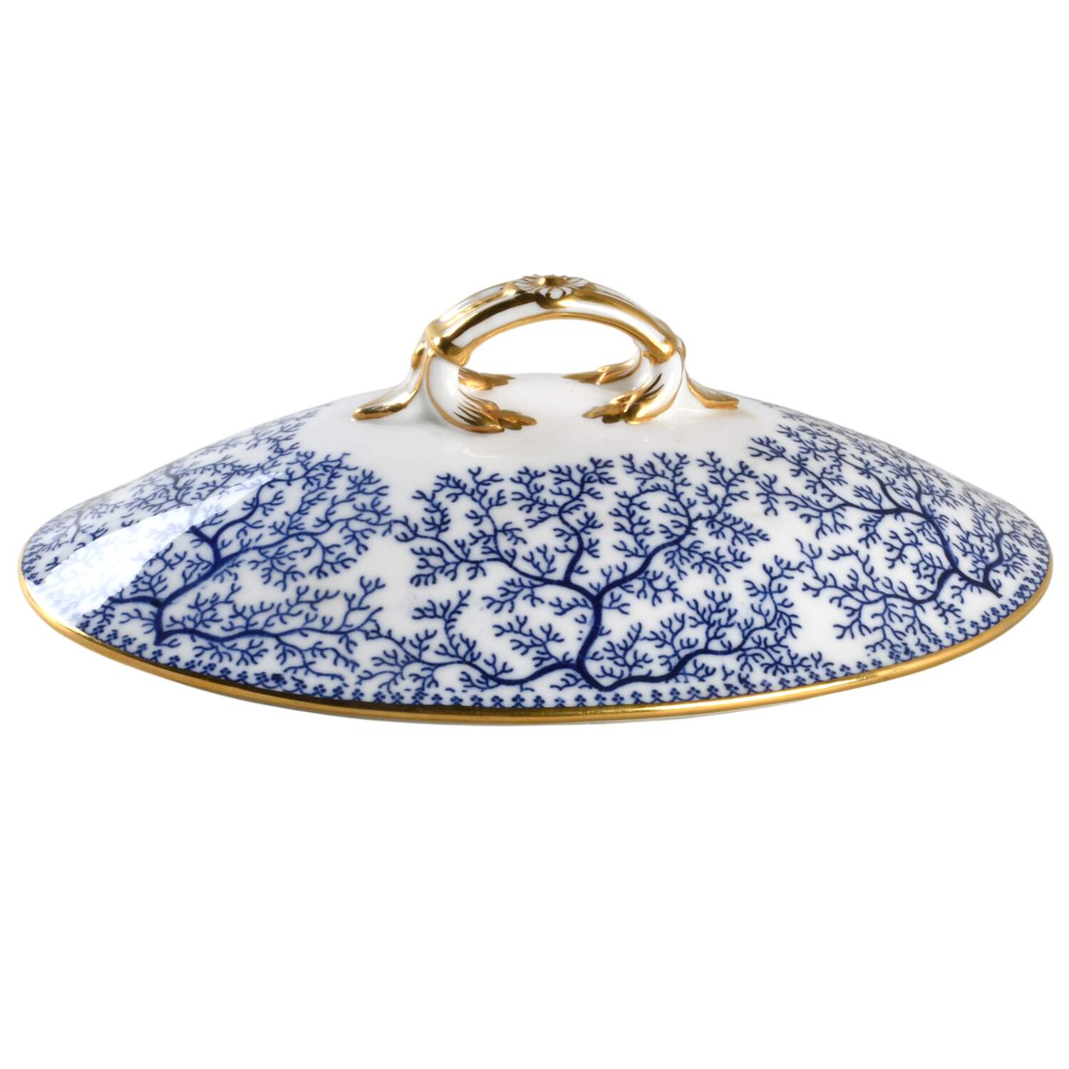Fibre Blue Lid for Gravy Boat by Minton-1