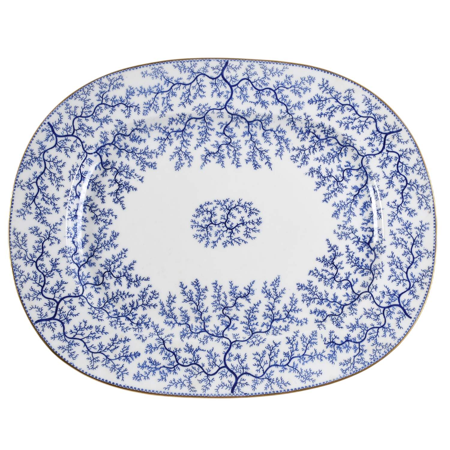 Fibre Blue 18" Oval Serving Platter by Minton-1