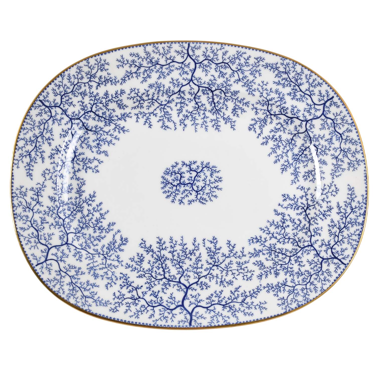 Fibre Blue 14" Oval Serving Platter by Minton-1