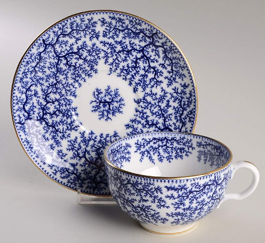 Fibre Blue Oversized Cup & Saucer Set by Minton-1