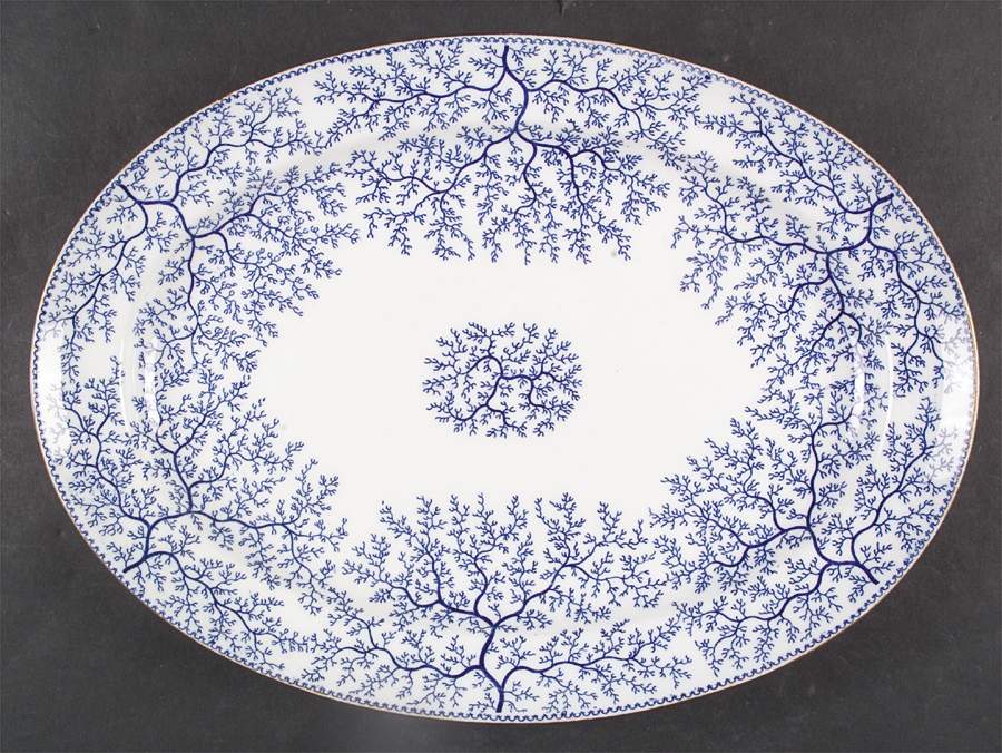 Fibre Blue 15" Oval Serving Platter by Minton-1