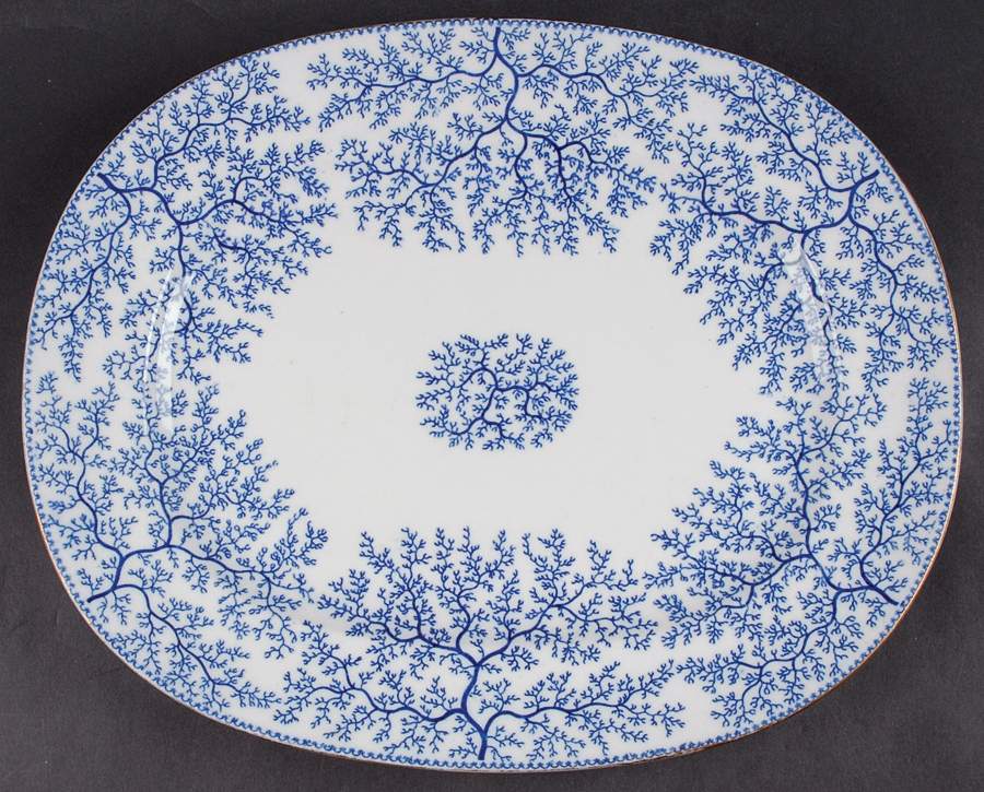 Fibre Blue 15" Oval Serving Platter by Minton-1