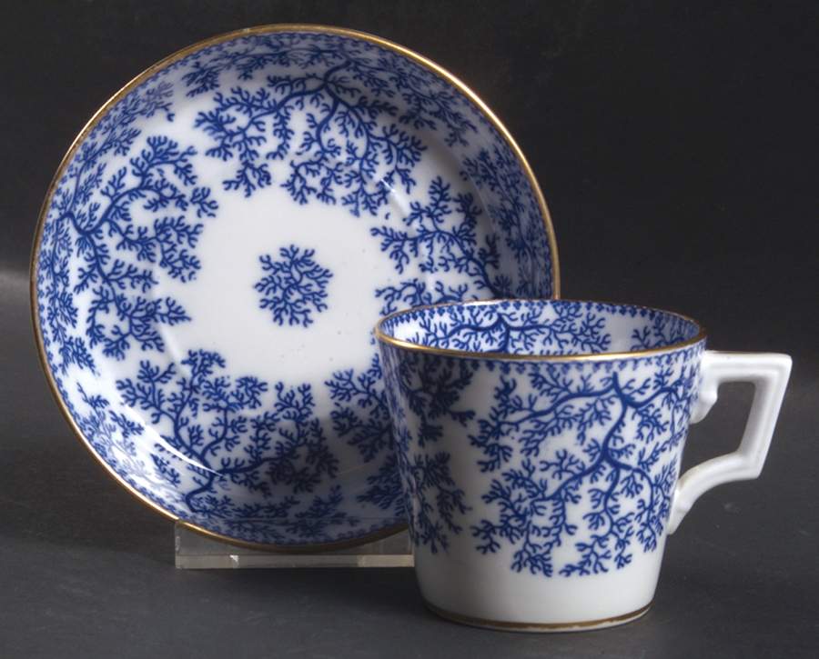 Fibre Blue Flat Demitasse Cup & Saucer Set by Minton-1