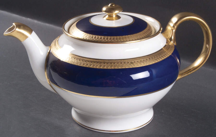 G6262 (Cobalt Blue Band) Teapot & Lid by Minton-1