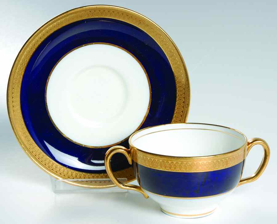 G6262 (Cobalt Blue Band) Flat Bouillon Cup & Saucer by Minton-1