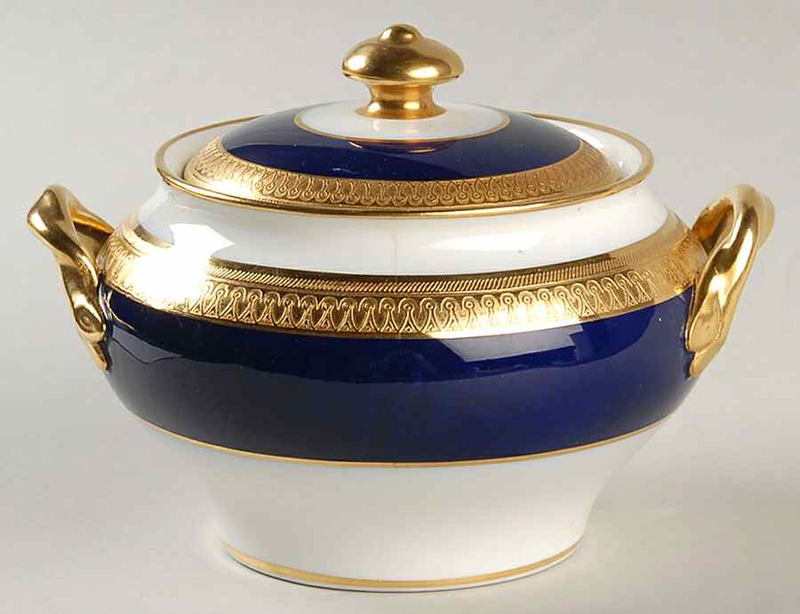 G6262 (Cobalt Blue Band) Sugar Bowl & Lid by Minton-1