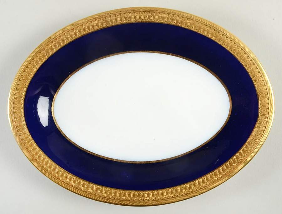G6262 (Cobalt Blue Band) Relish/Gravy Underplate by Minton-1