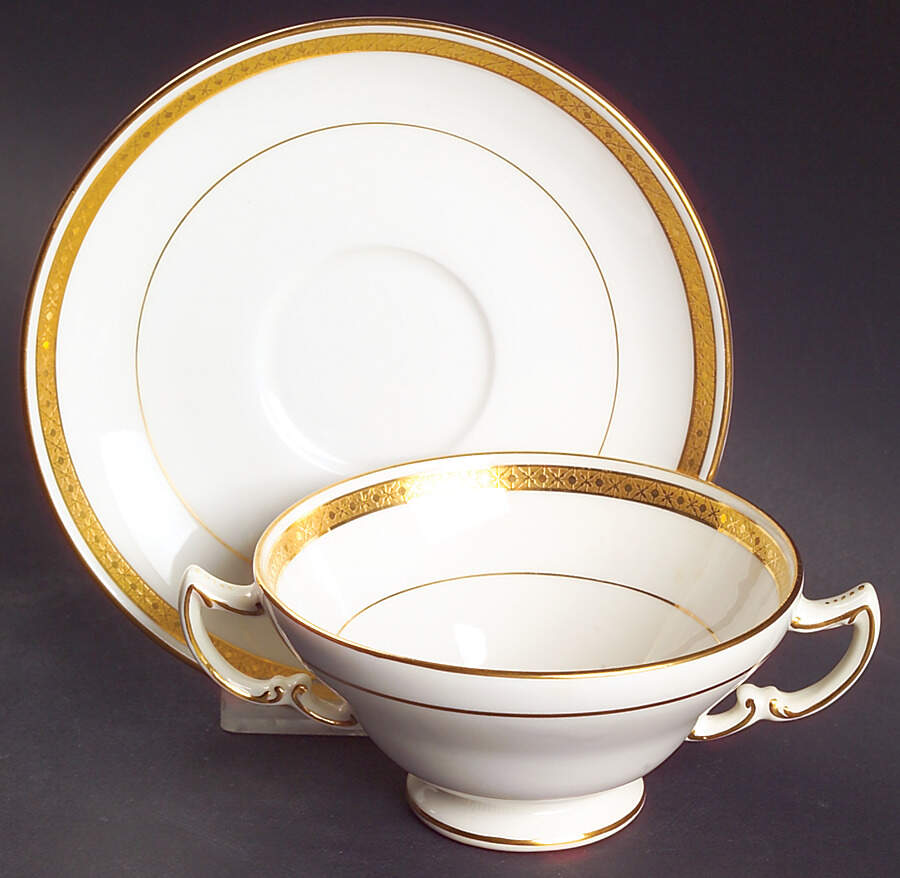 G9816 Footed Cream Soup Bowl & Saucer Set by Minton-1