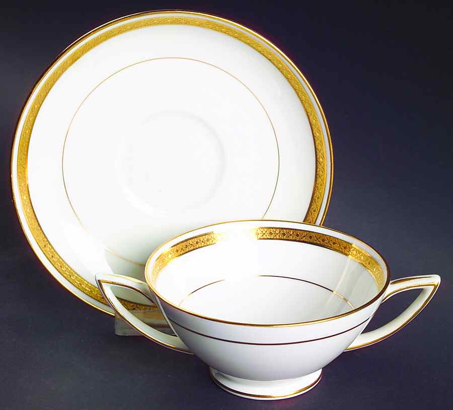G9816 Footed Cream Soup Bowl & Saucer Set by Minton-1