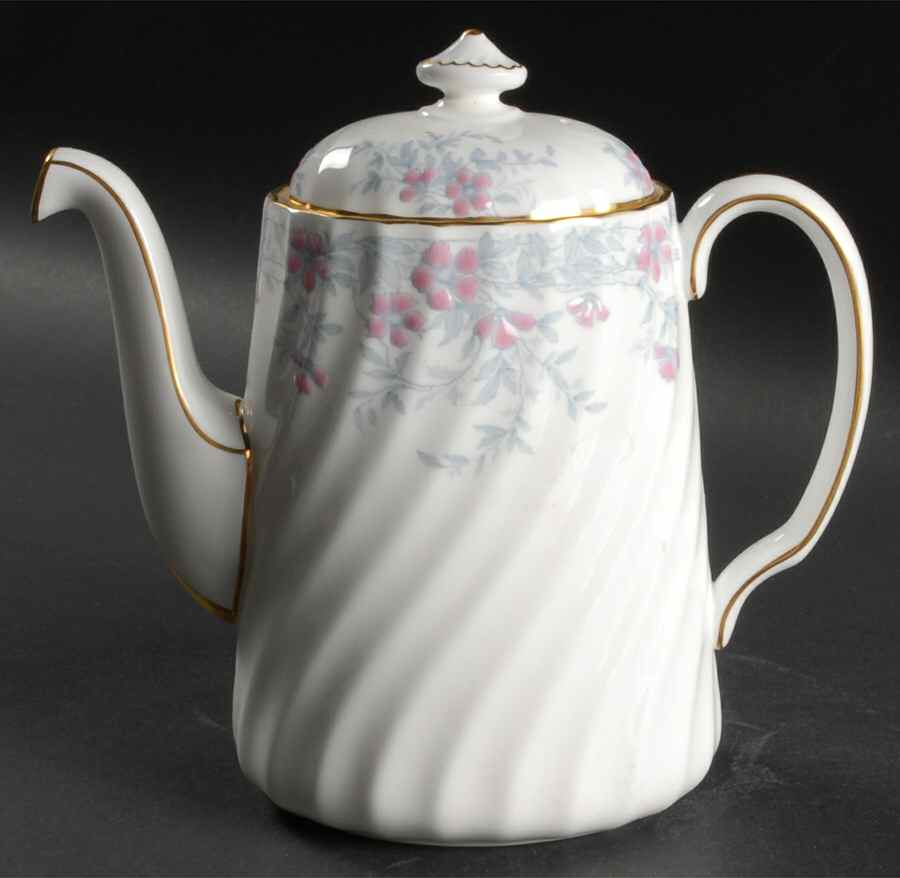 Garden Pinks Pink and Grey Mini Coffee Pot & Lid by Minton-1