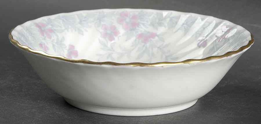 Garden Pinks Pink and Grey Fruit/Dessert (Sauce) Bowl by Minton-1