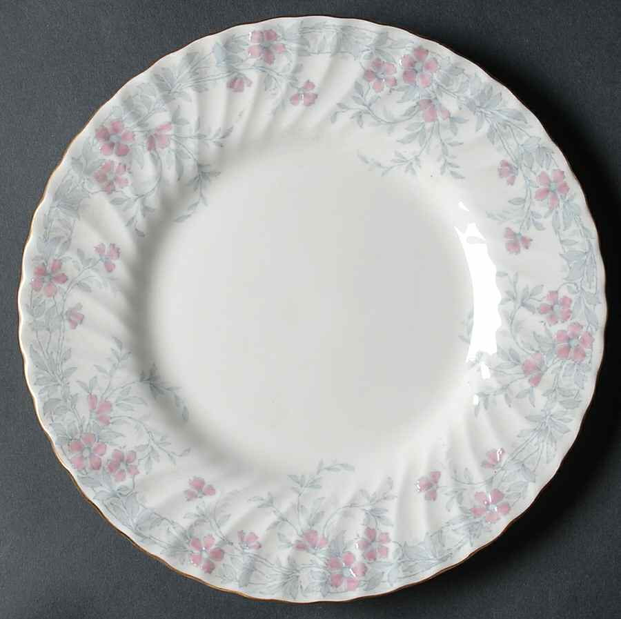 Garden Pinks Pink and Grey Luncheon Plate by Minton-1