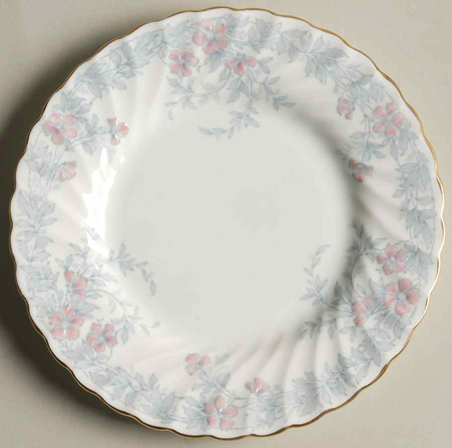 Garden Pinks Pink and Grey Bread & Butter Plate by Minton-1