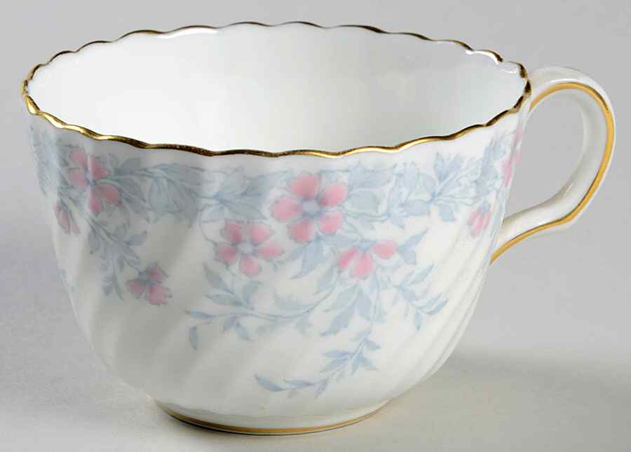 Garden Pinks Pink and Grey Flat Cup by Minton-1