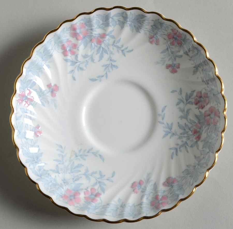 Garden Pinks Pink and Grey Saucer by Minton-1