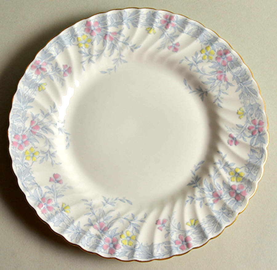 Garden Pinks Pink and Yellow Luncheon Plate by Minton-1