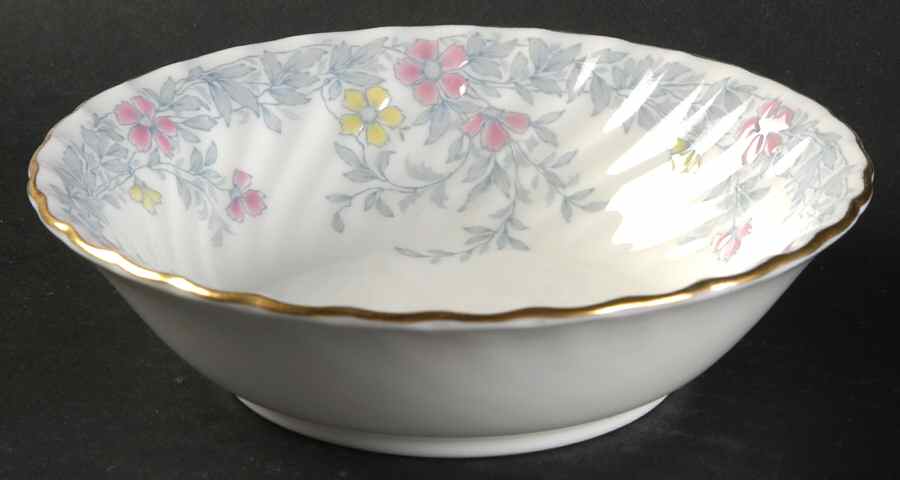 Garden Pinks Pink and Yellow Fruit/Dessert (Sauce) Bowl by Minton-1